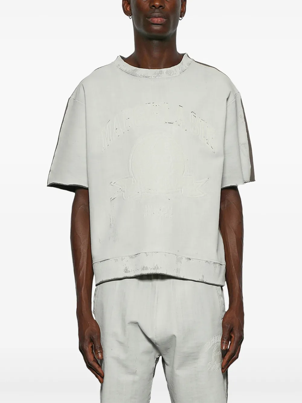 MM6 Maison Margiela T-shirt met geborduurd logo Beige