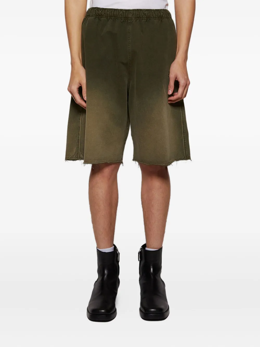 MM6 Maison Margiela Shorts con logo ricamato - Verde