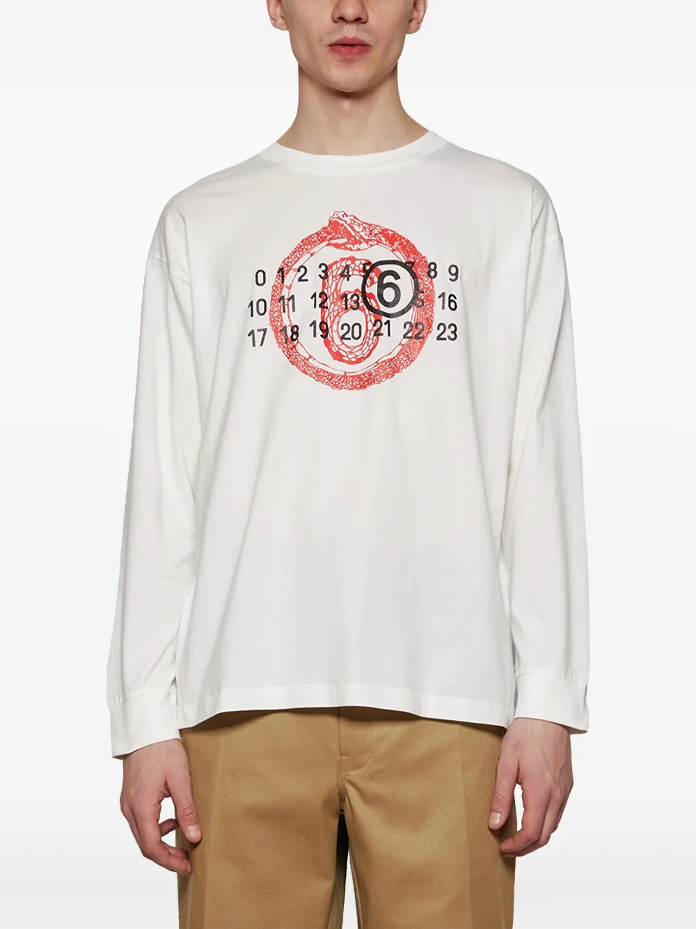 MM6 Maison Margiela T-shirt met nummerpatroon Wit