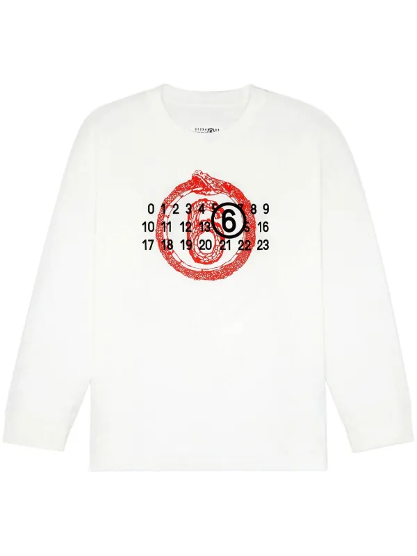 MM6 Maison Margiela ナンバーモチーフ Tシャツ | ホワイト
