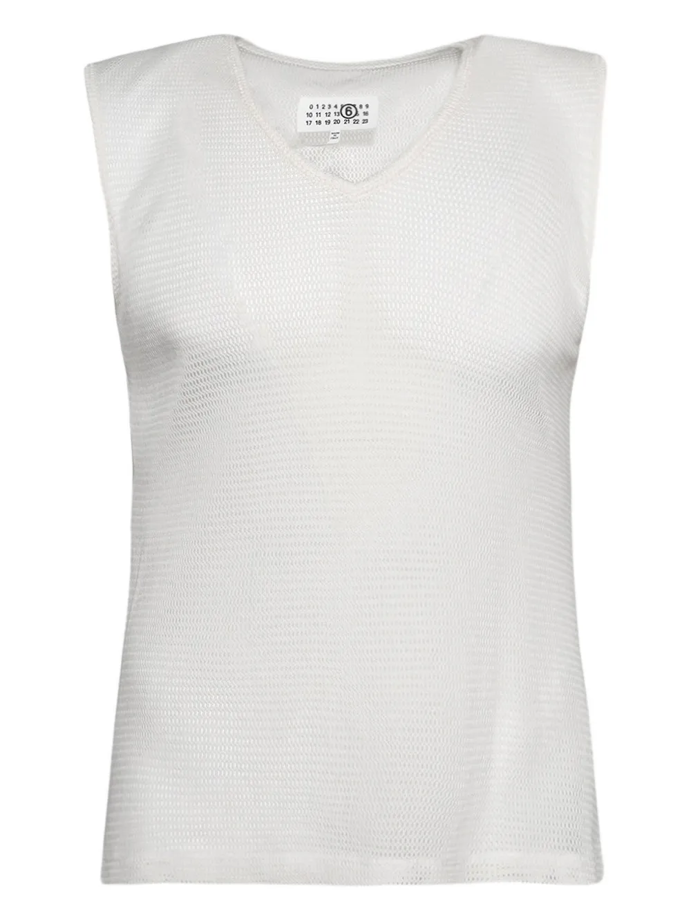 MM6 Maison Margiela メッシュ タンクトップ - ホワイト MM6 Maison Margiela メッシュ タンクトップ - ホワイト