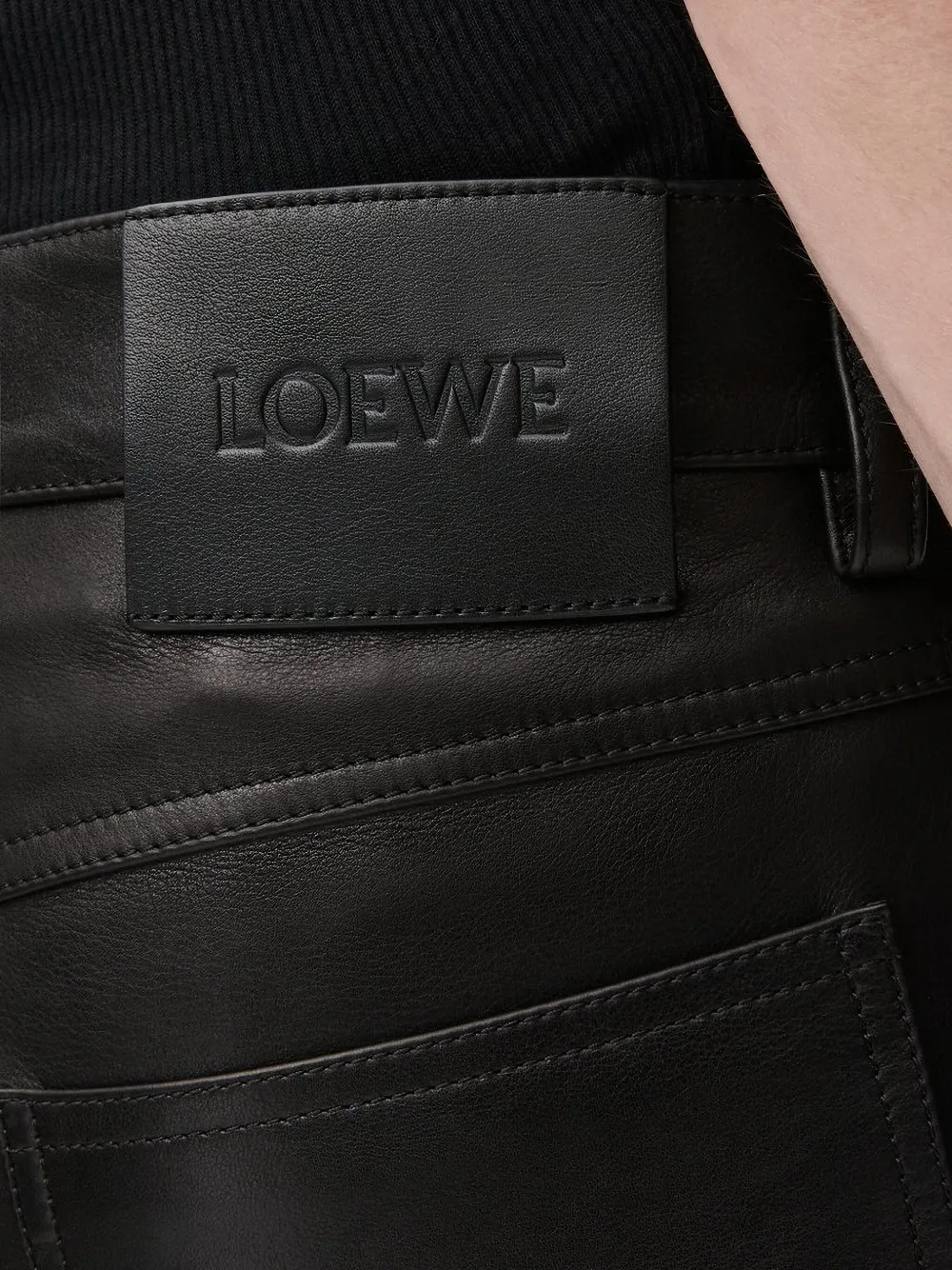 Loewe Leather-panel Trousers In Black