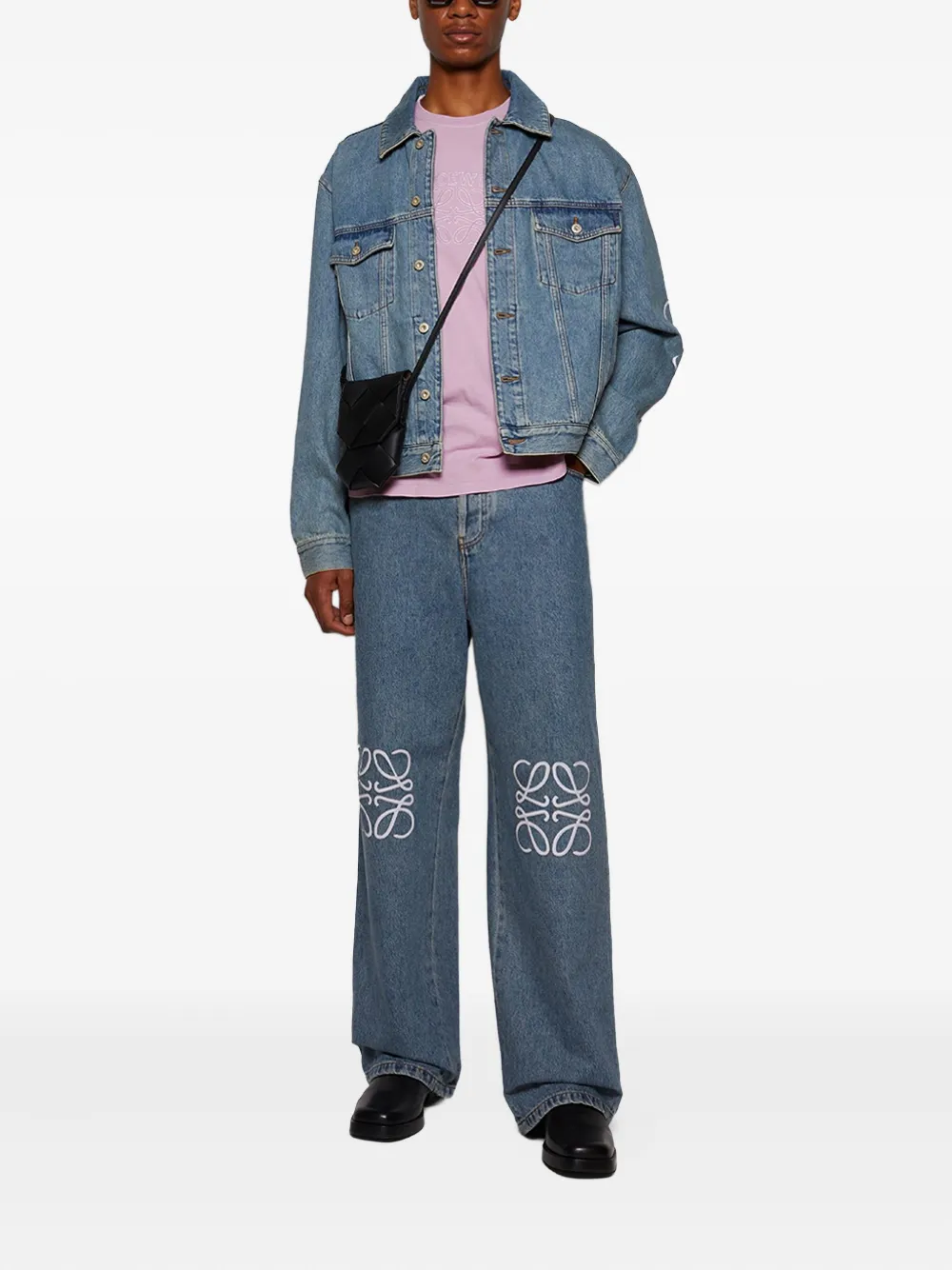 LOEWE T-shirt met geborduurd logo - Paars