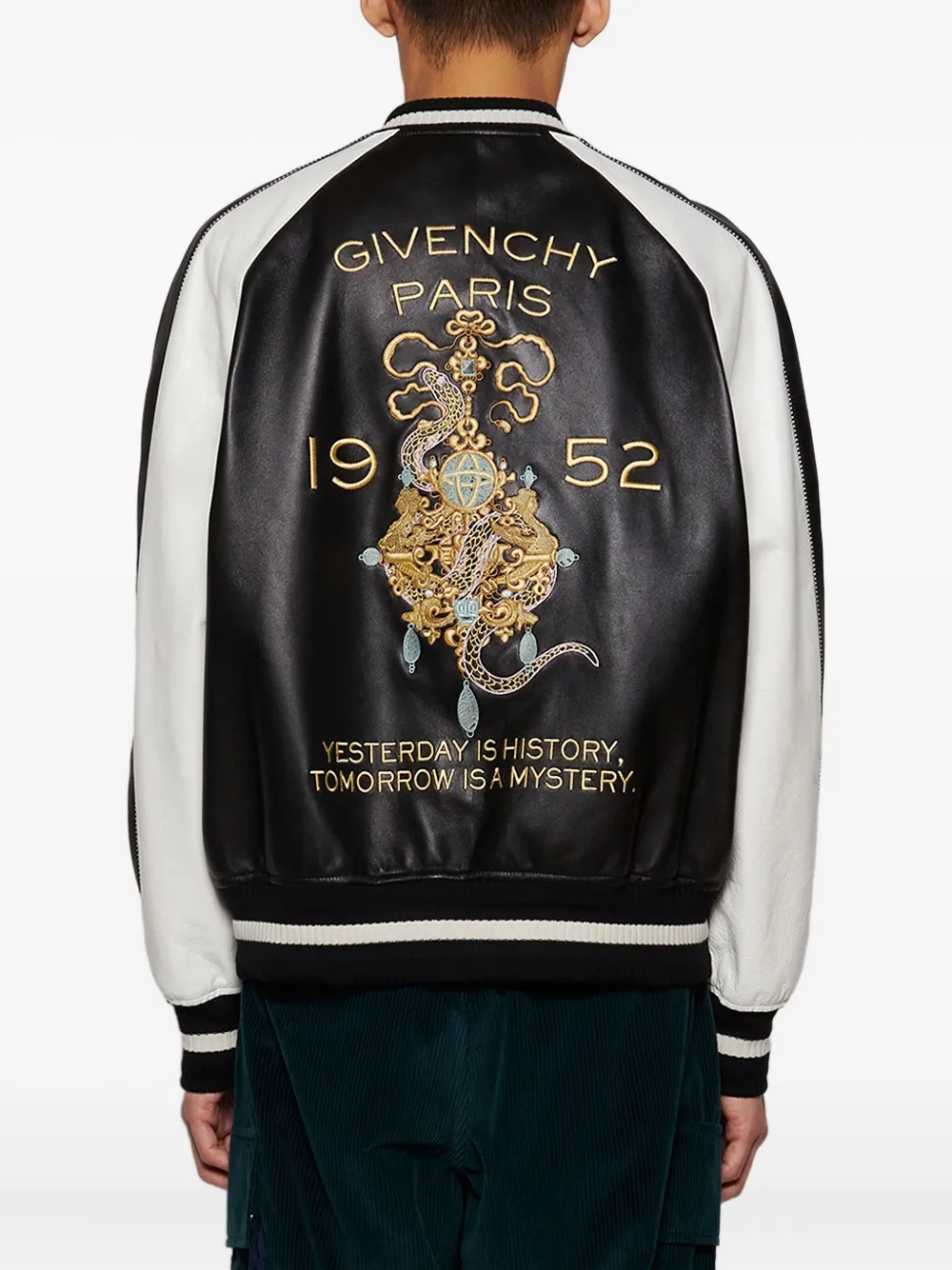Givenchy Nappaleren bomberjack met kroonluchter- en slang-borduurwerk Zwart