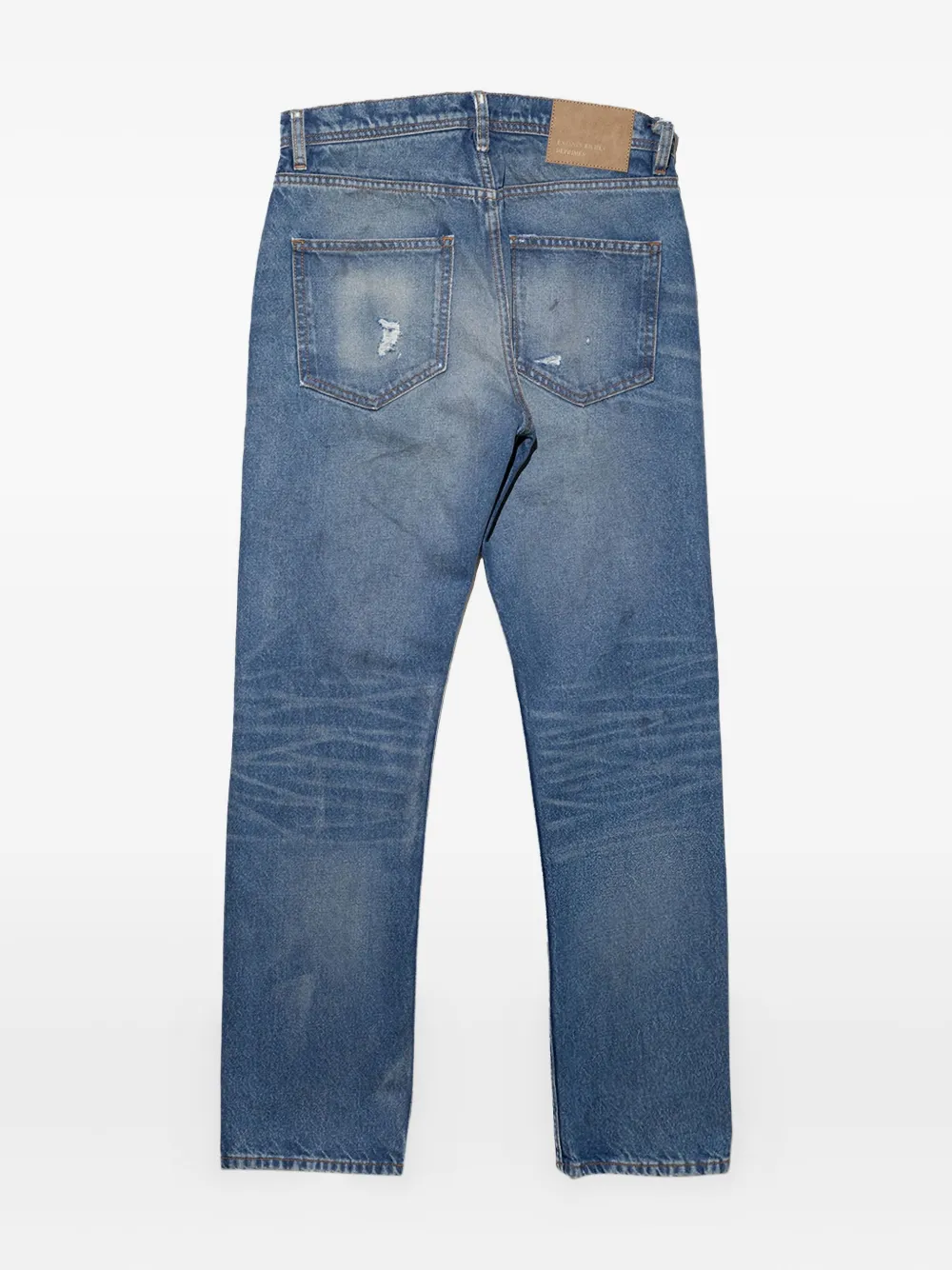 Enfants Riches Déprimés distressed straight-leg jeans Blauw