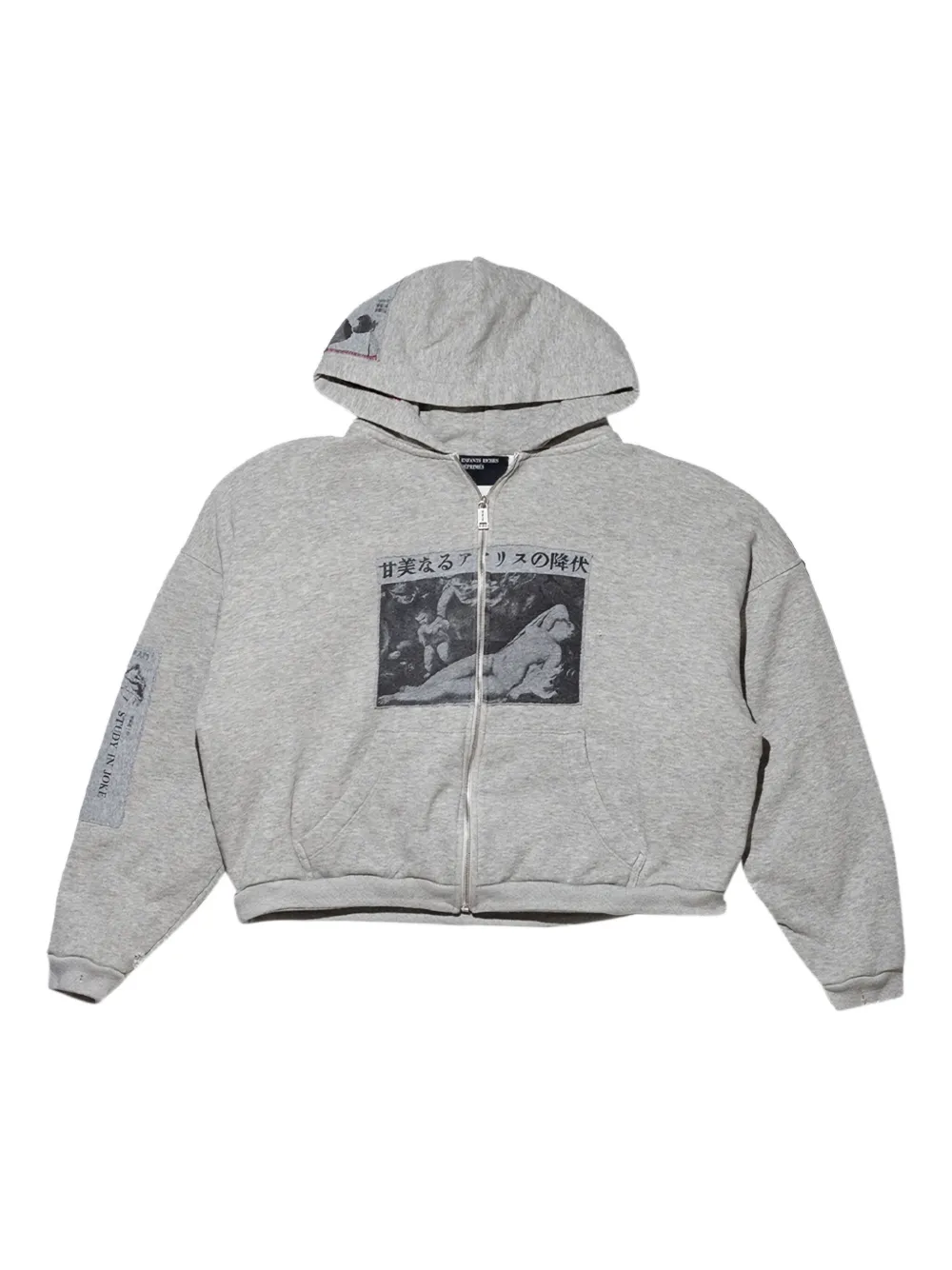 Enfants Riches Déprimés Assemblage hoodie met grafische print en rits Grijs