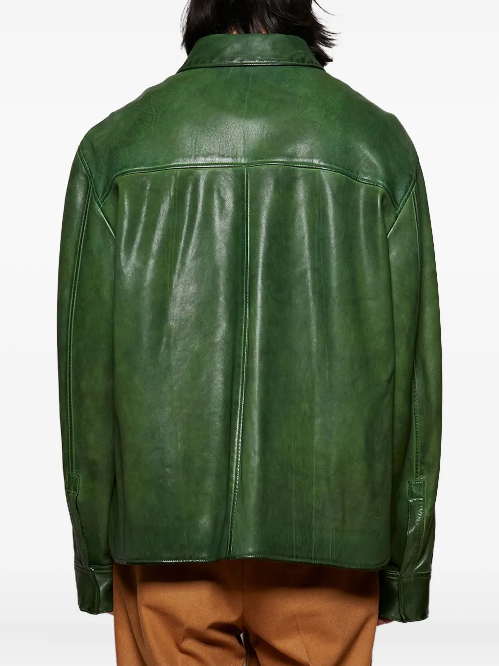 LOEWE Shirtjack van soepel leer Groen