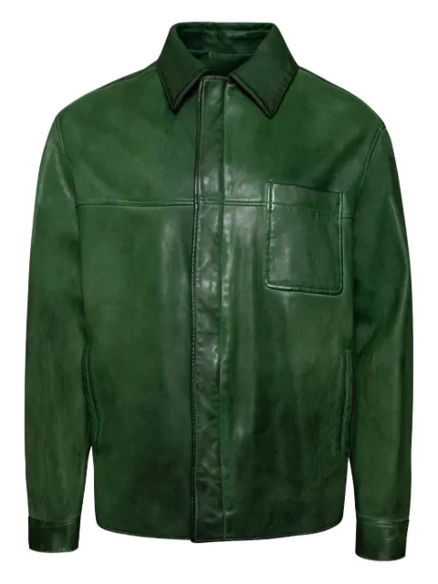 LOEWE smooth-leather shirt jacket