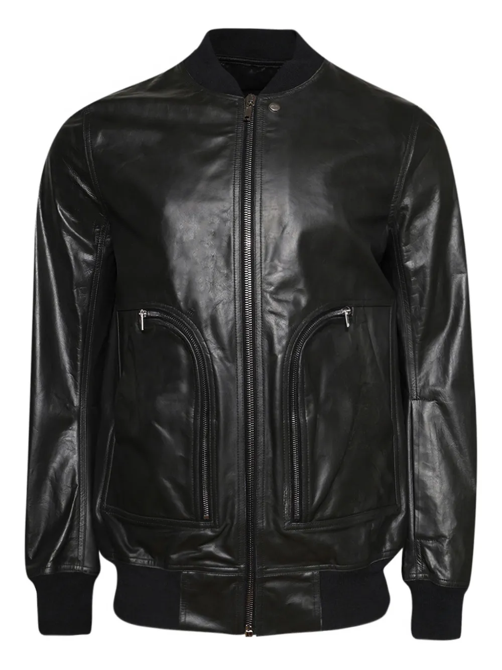 Rick Owens zip-up leather jacket | Black | Image 1