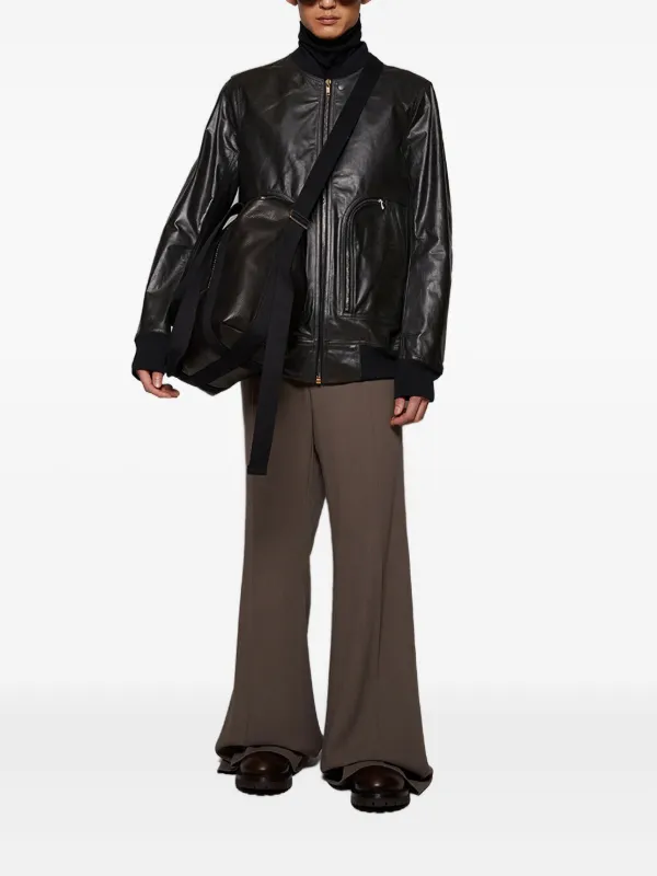 格安SALEスタート！ Leather zip-up Owens Rick Jacket FARFETCH | Black | ジャケット・アウター