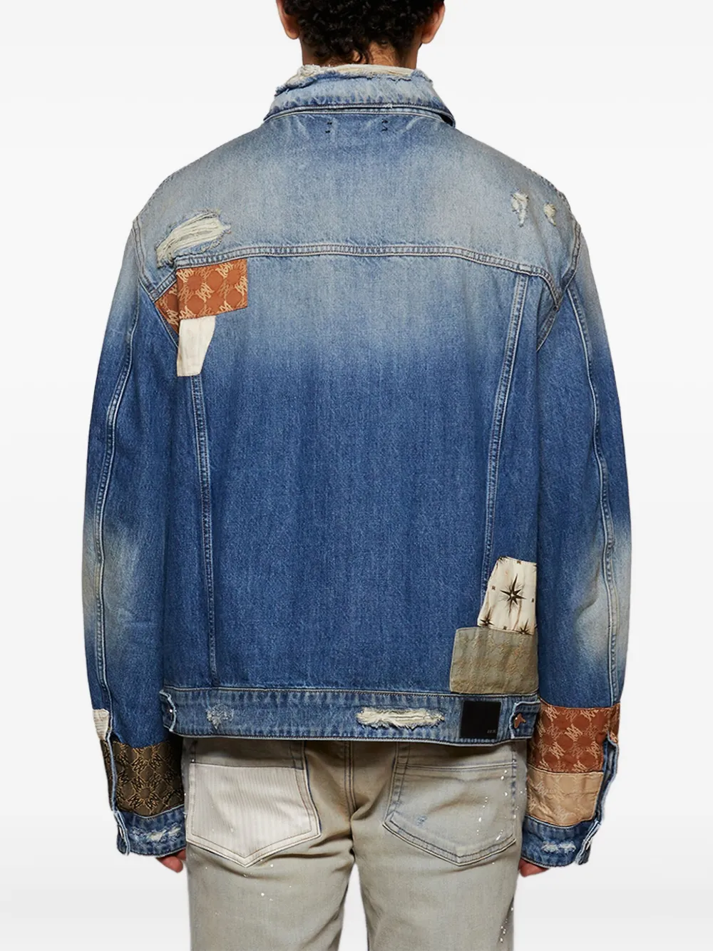 AMIRI Denim jack met patchwork Blauw