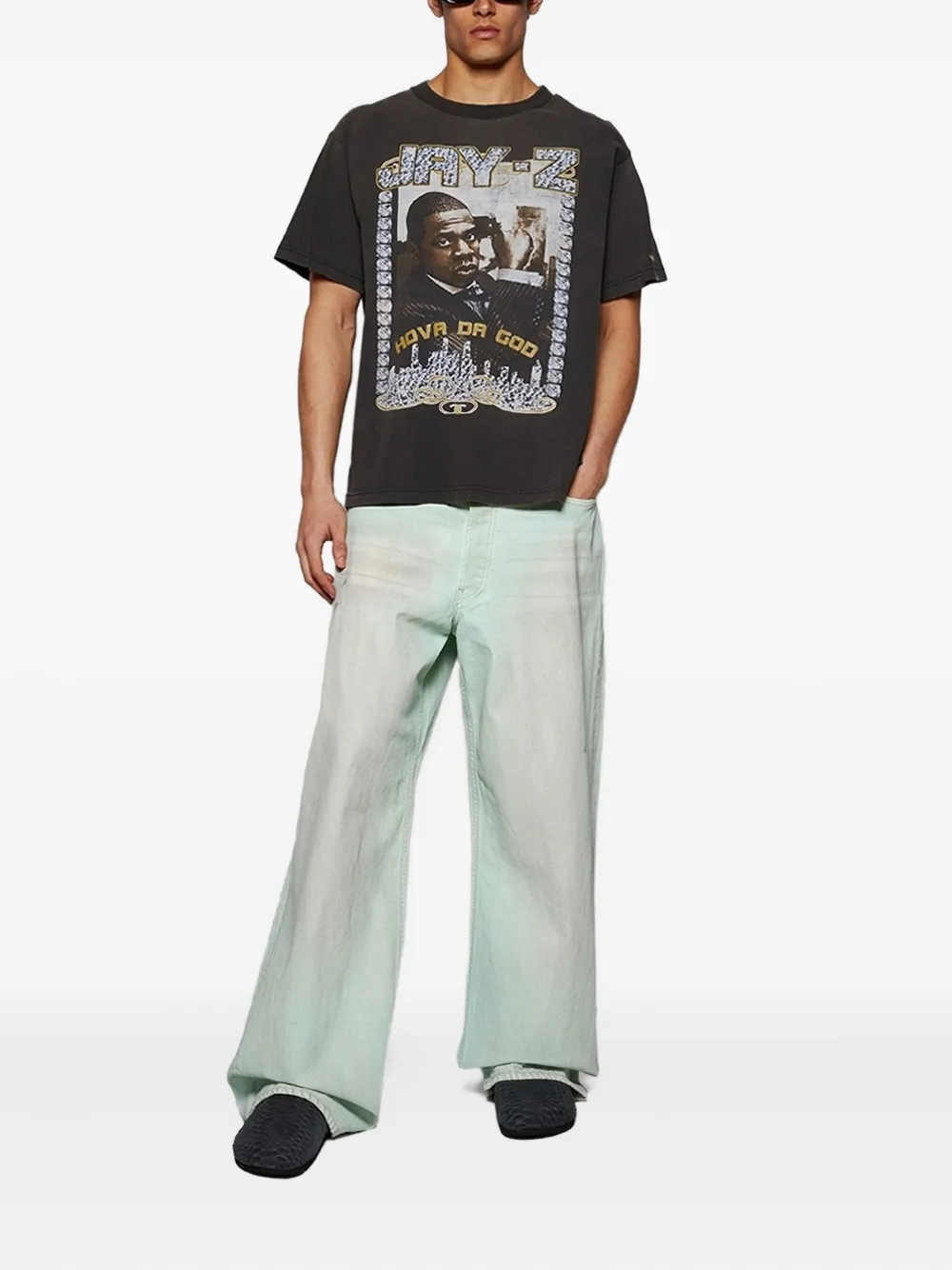 EARTHLING VIP Jay-Z Portrait katoenen T-shirt - BLACK