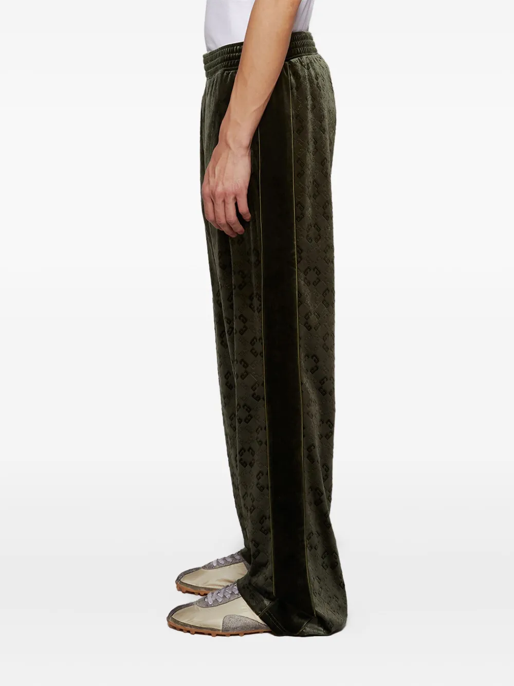 Givenchy Fluwelen broek met 4G-print Groen