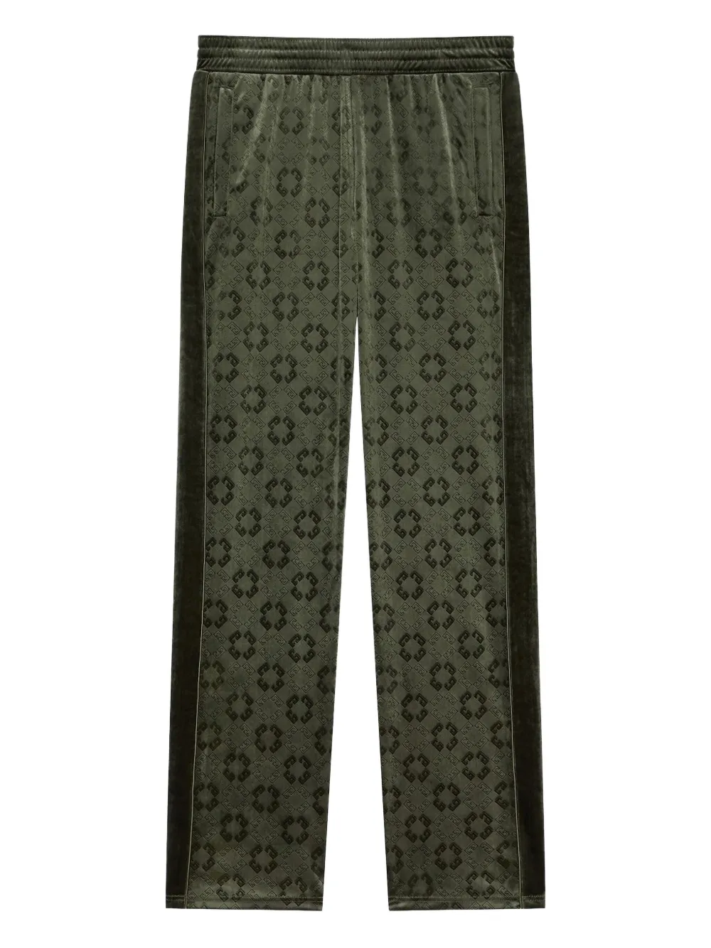 Givenchy Fluwelen broek met 4G-print Groen