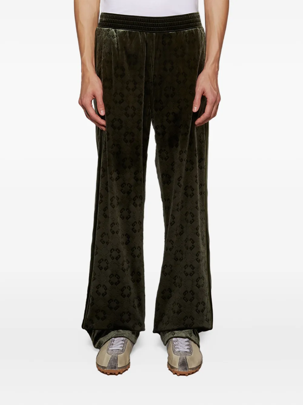 Givenchy Fluwelen broek met 4G-print Groen
