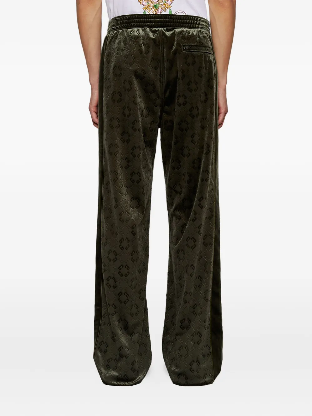 Givenchy Fluwelen broek met 4G-print Groen
