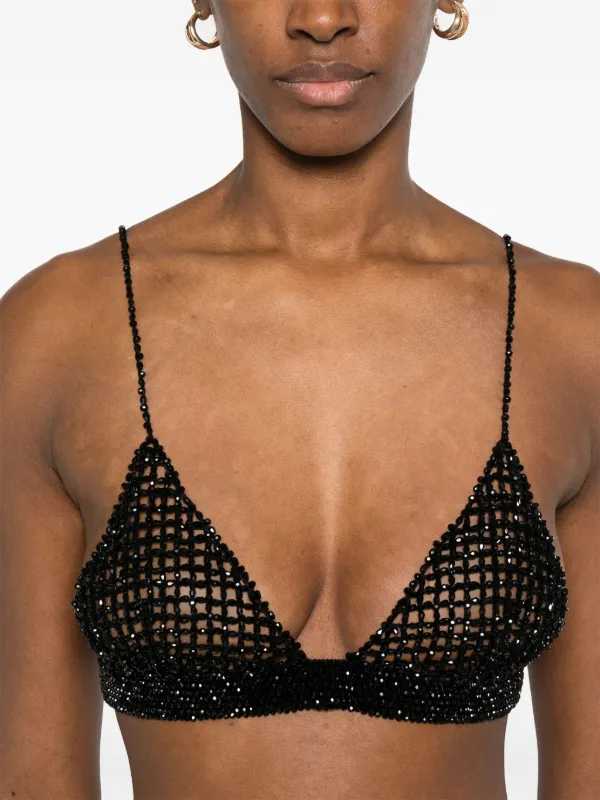 Golden Goose Beaded Crochet Bra Top | Black | FARFETCH CA