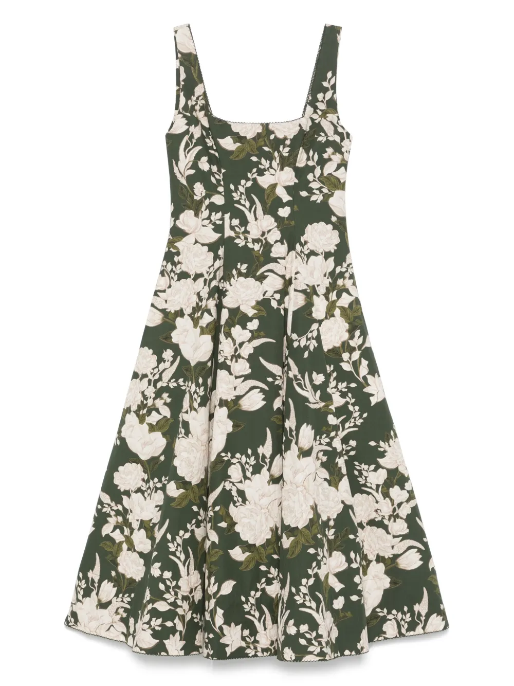 Shop Agua By Agua Bendita Pistilo Mosqueta Midi Dress In Green