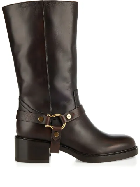 Chloé botas biker de piel