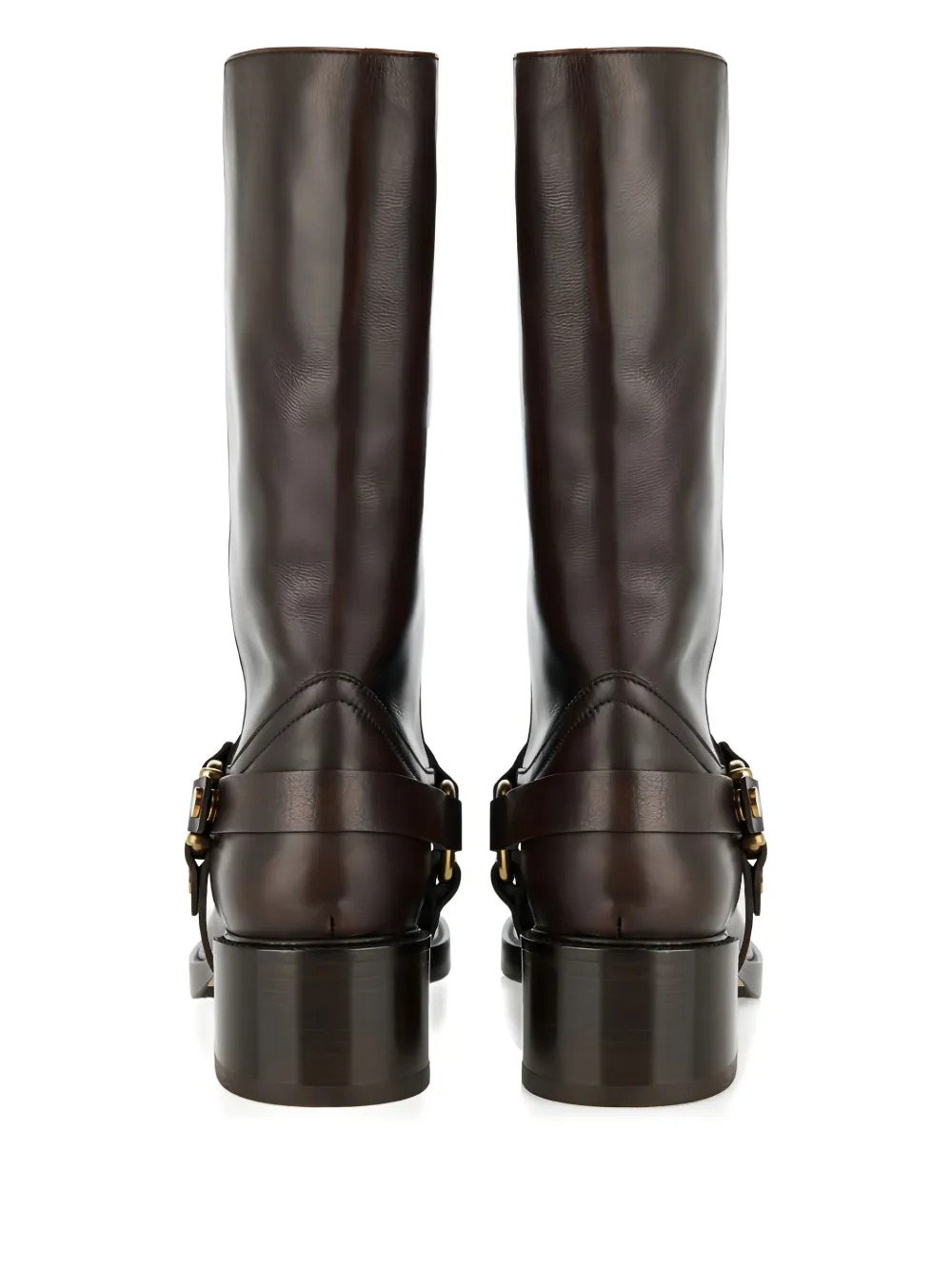 Chloé Leather Biker Boots In Brown