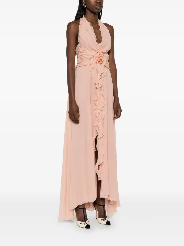 Blumarine floral-appliqué Maxi Dress | Pink | FARFETCH