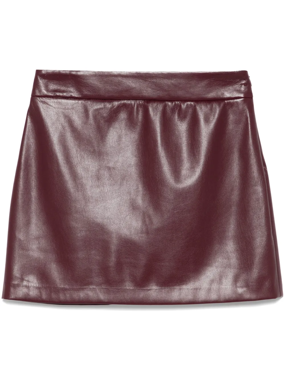 faux-leather mini skirt