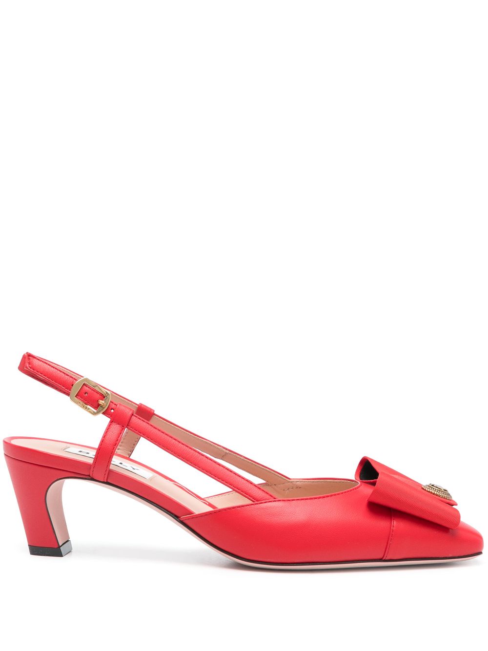 Bally 55mm bow-detail pumps - Red