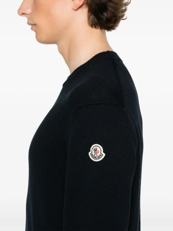 Moncler logo-patch Sweater | Blue | FARFETCH