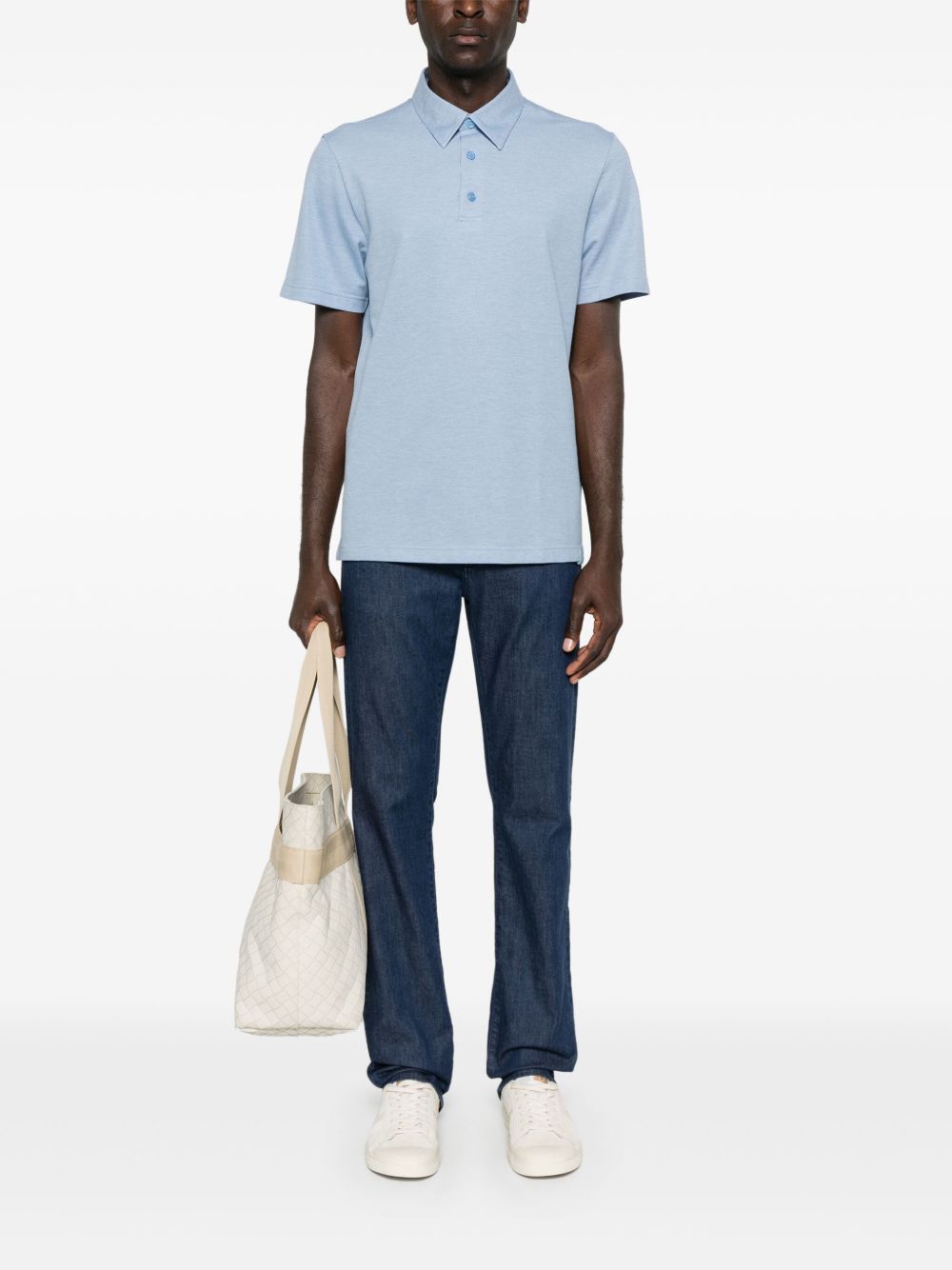 Brioni Piqué poloshirt - Blauw