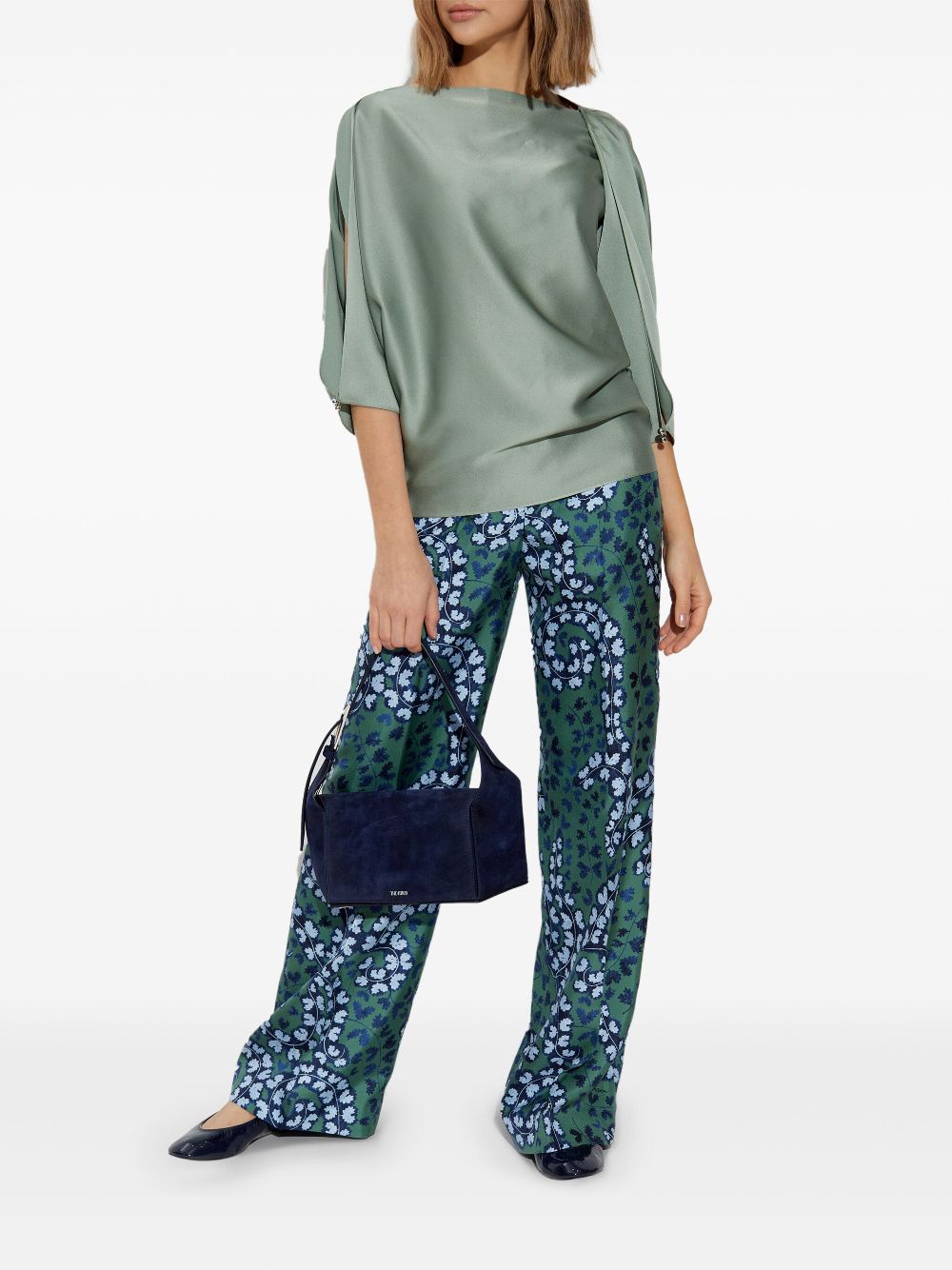 Lanvin satin-finish blouse - Groen