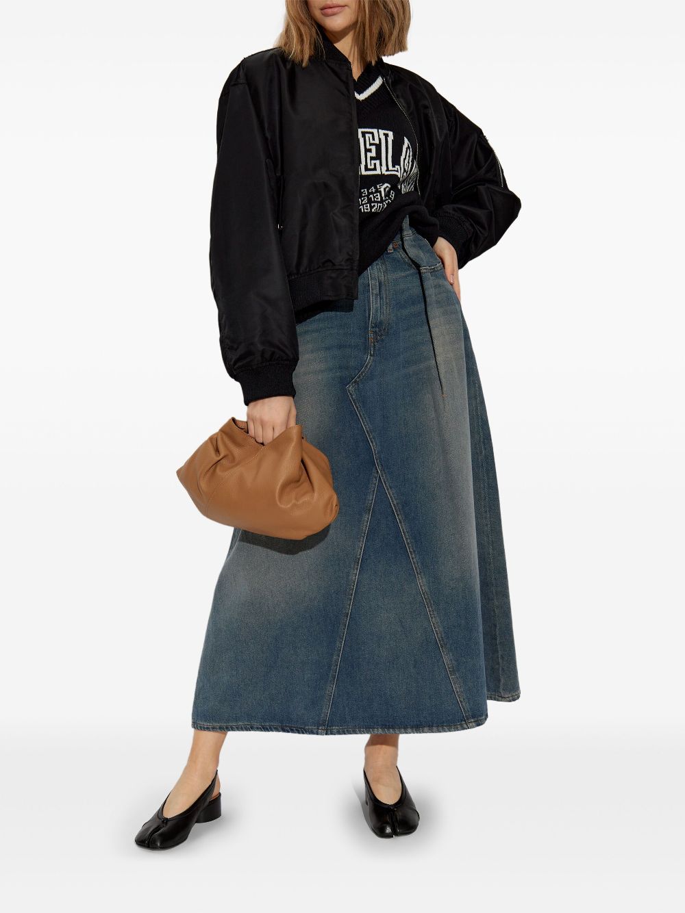 MM6 Maison Margiela distressed effect skirt - Blauw