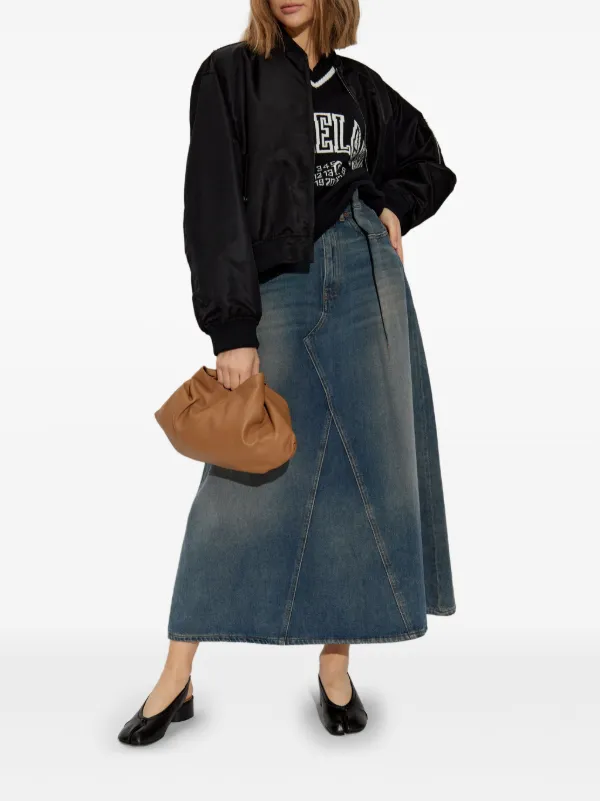 MM6 Maison Margiela Distressed Effect Skirt | Blue | FARFETCH