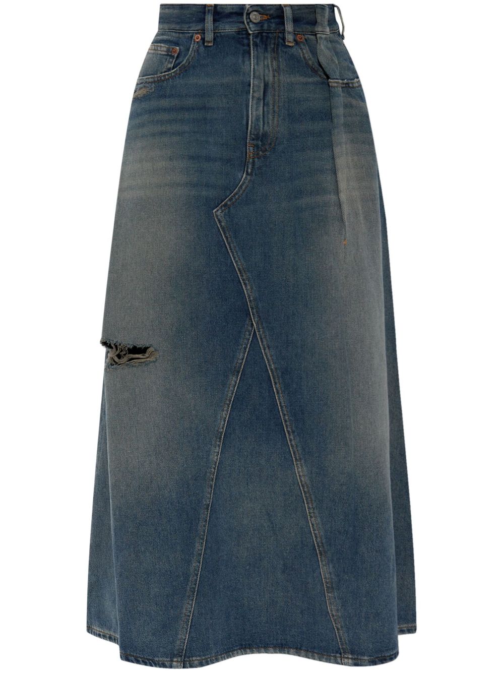 MM6 Maison Margiela distressed effect skirt - Blue