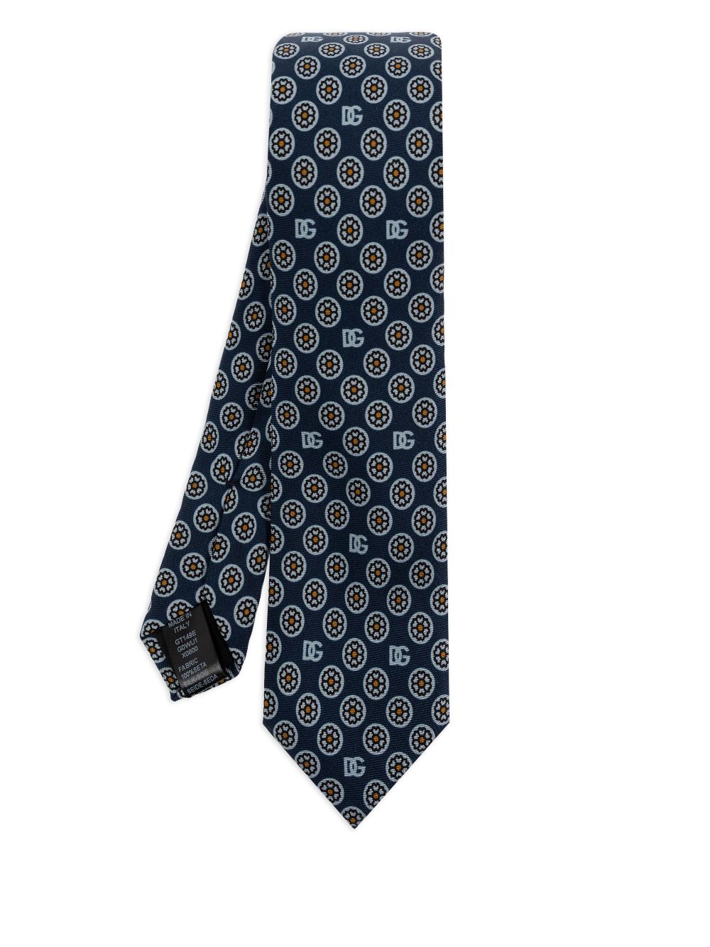 Dolce & Gabbana floral-jacquard tie - Blue