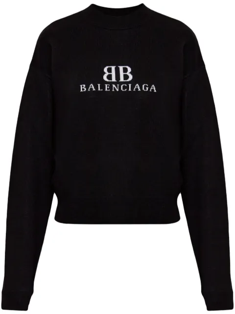 Balenciaga logo-intarsia sweater