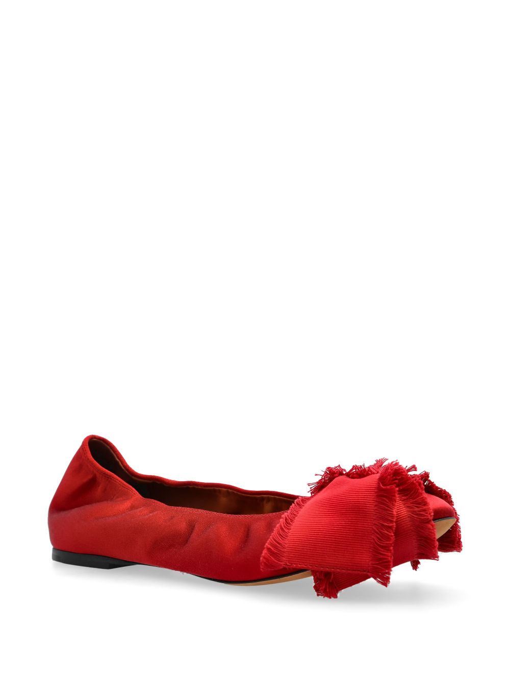 Lanvin satin bow ballerina shoes - Rood