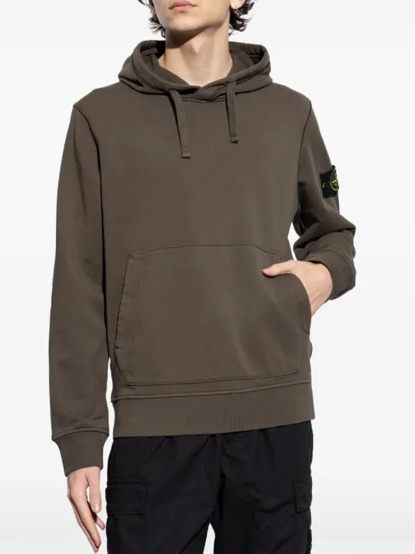 【送料&関税込】Stone  Compass Patch Drawstring Hoodie Stone Island Compass-patch Hoodie | Green | FARFETCH