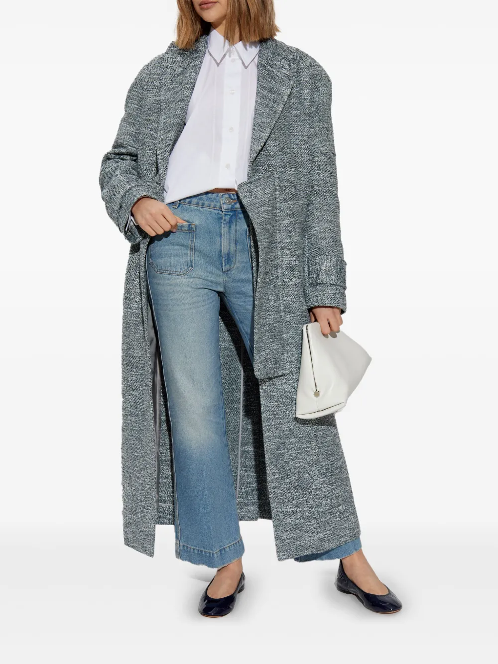 Victoria Beckham Jas met enkele rij knopen Grijs