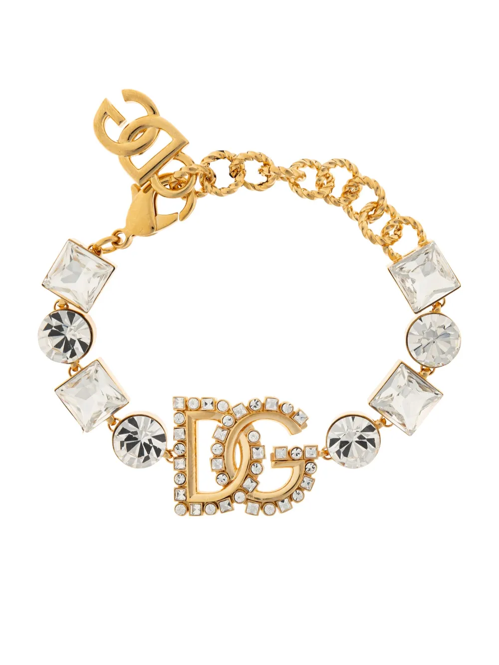 Dolce & Gabbana Logo-plaque Bracelet In Gold