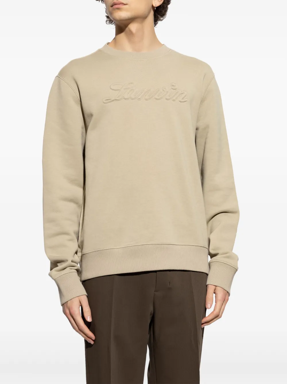 Lanvin Sweater met logo Beige