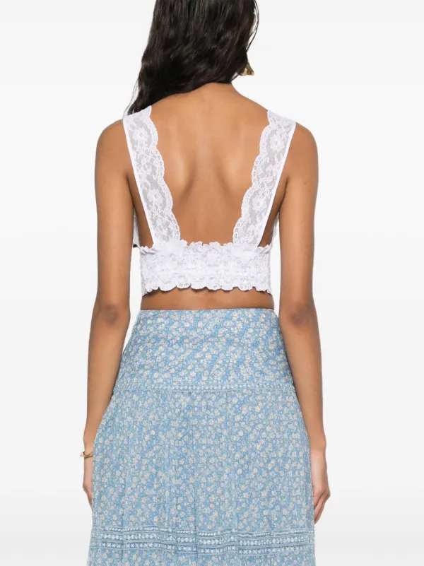Tシャツ・カットソー ERMANNO SCERVINO KNIT AND LACE SLEEVELESS TOP Ermanno Scervino Knit Tank with Lace in Heather