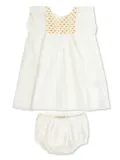 Bonpoint smocked-panel dress - White