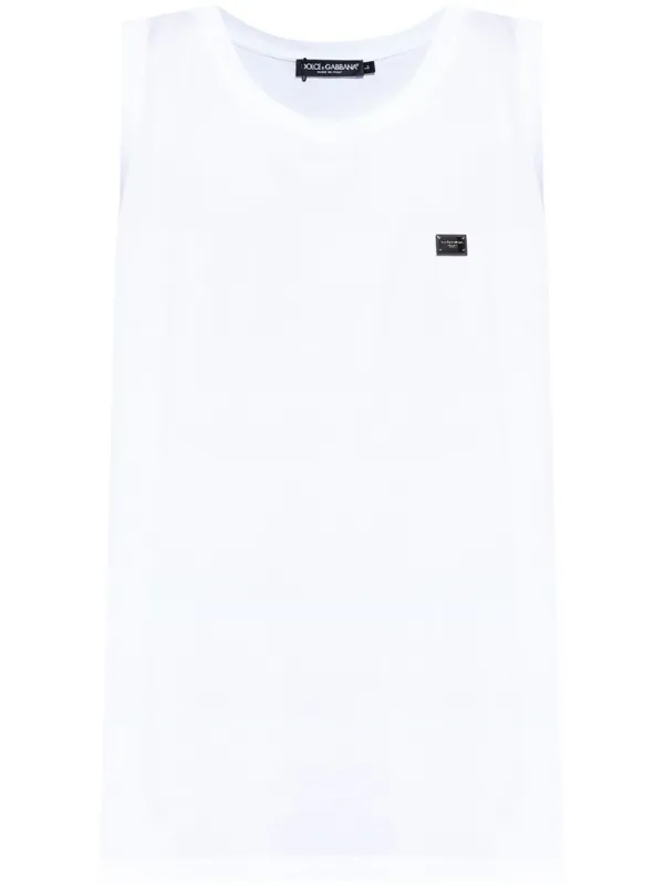 Dolce & Gabbana Logo-patch Tank Top in White
