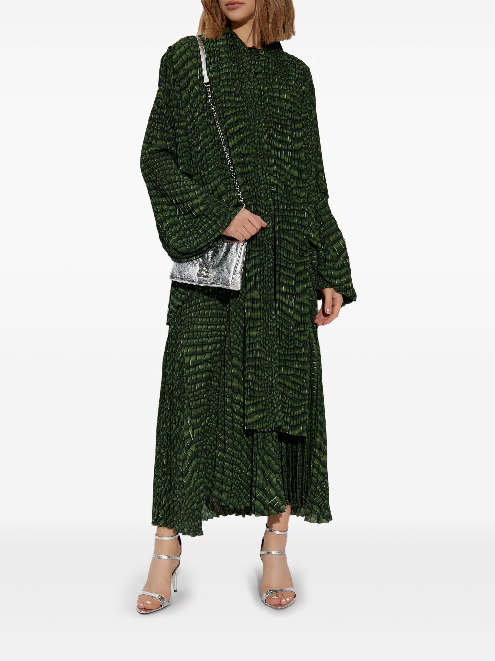 Balenciaga crocodile-print dress - Groen