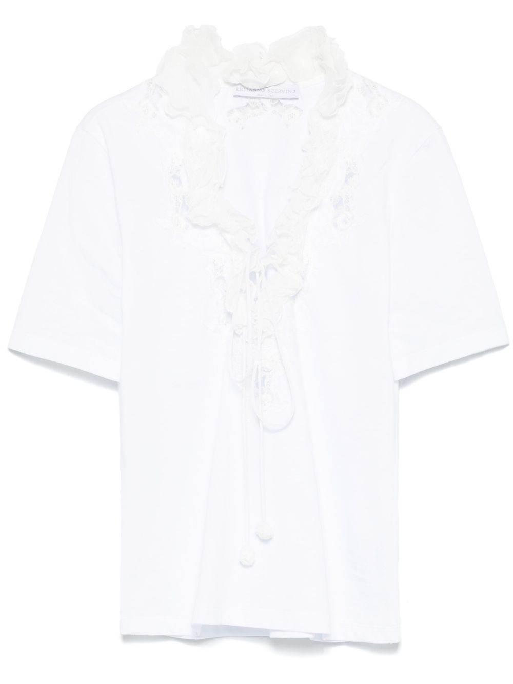 Ermanno Scervino T-shirt met ruches Wit