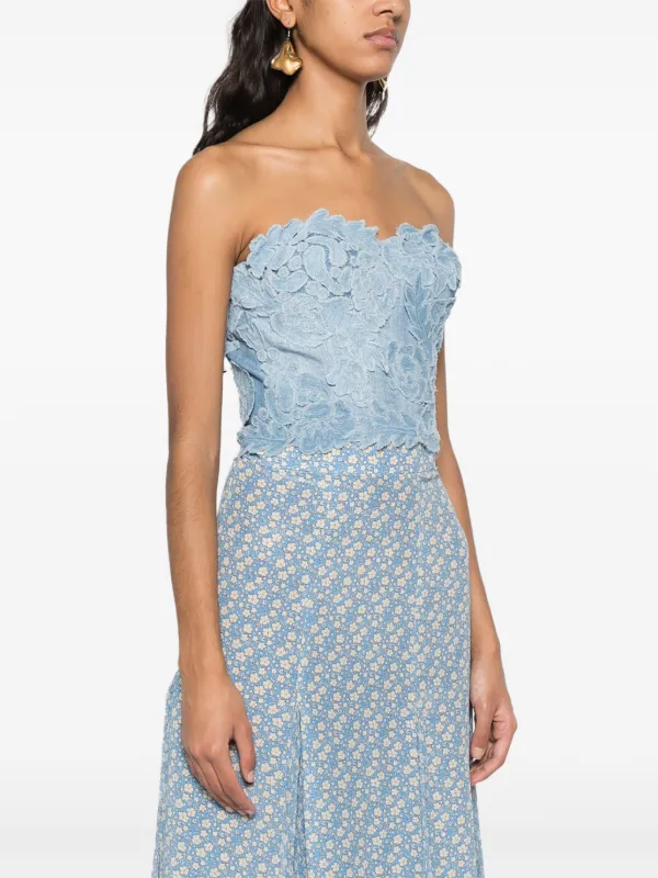 Ermanno Scervino Denim Bustier Top | Blue | FARFETCH