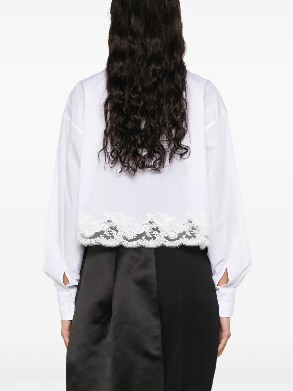 Ermanno Scervino blouse met detail van kant Wit