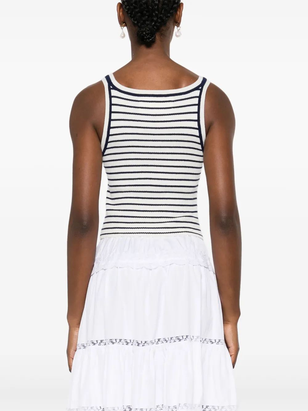 Ermanno Scervino Gestreepte tanktop Wit
