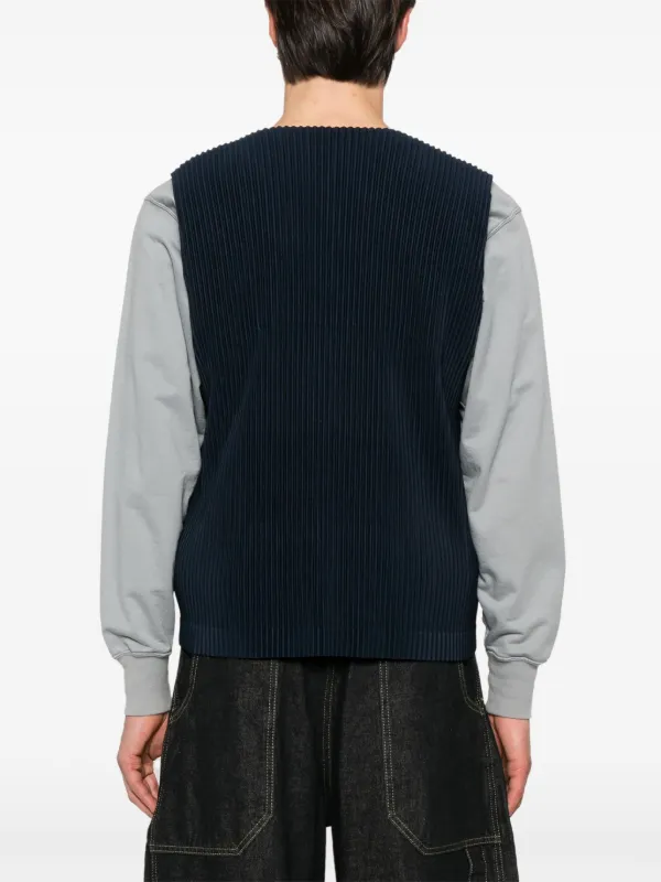 極美品 HOMME PLISSE TAILORED PLEATS 2 VEST HOMME PLISSÉ ISSEY MIYAKE: Brown Tailored Pleats 2 Vest | SSENSE