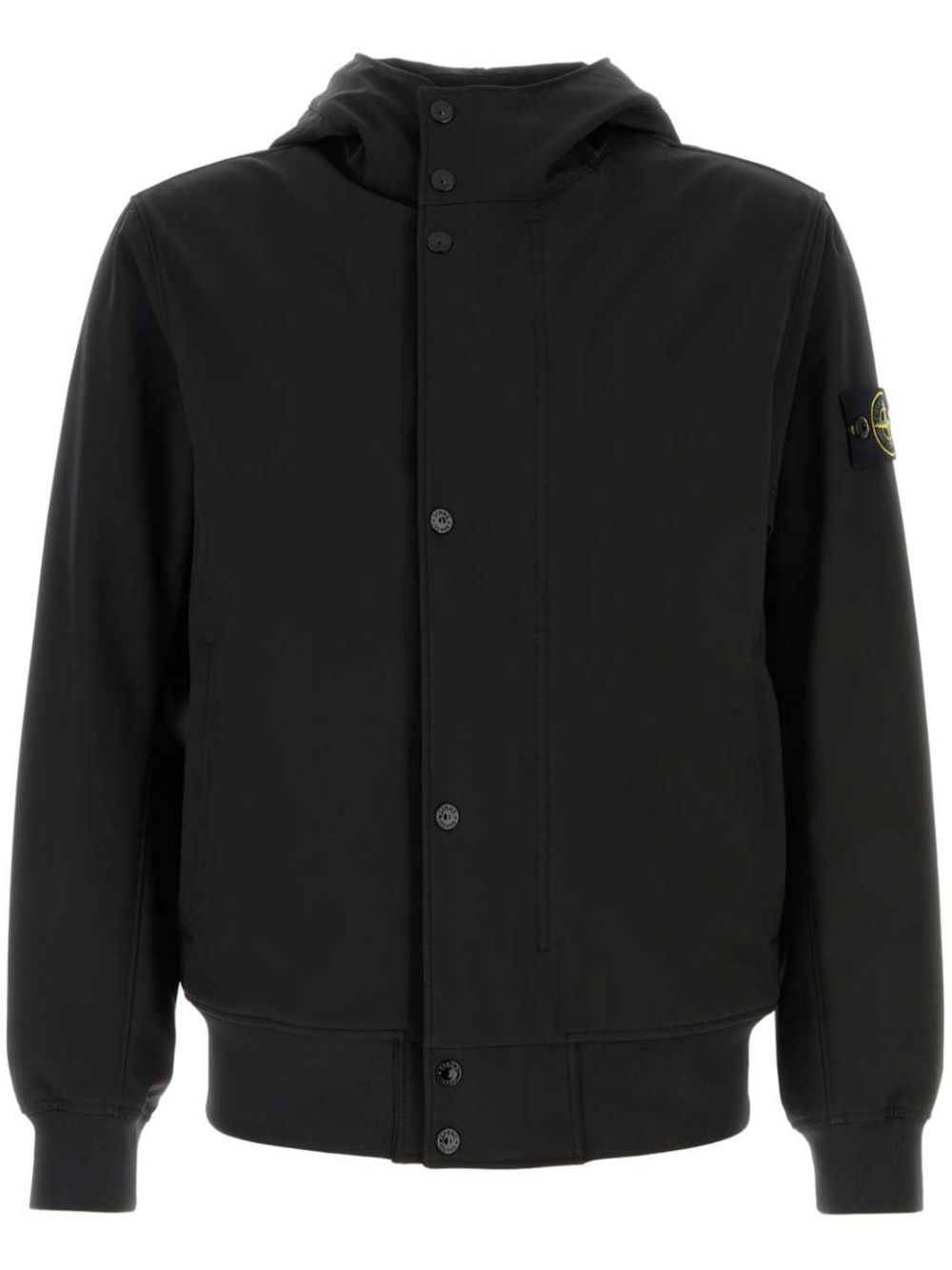 Stone Island Compass-badge hooded jacket Zwart